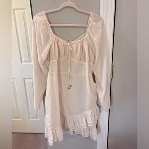 Showpo Cream Peasant Boho Dress